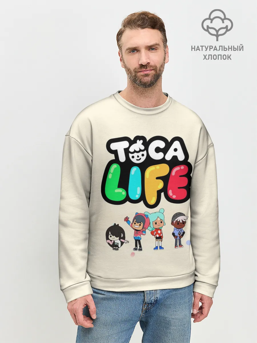 Мужской свитшот базовый / Toca Boca Рита, Зик, Нари, Леон