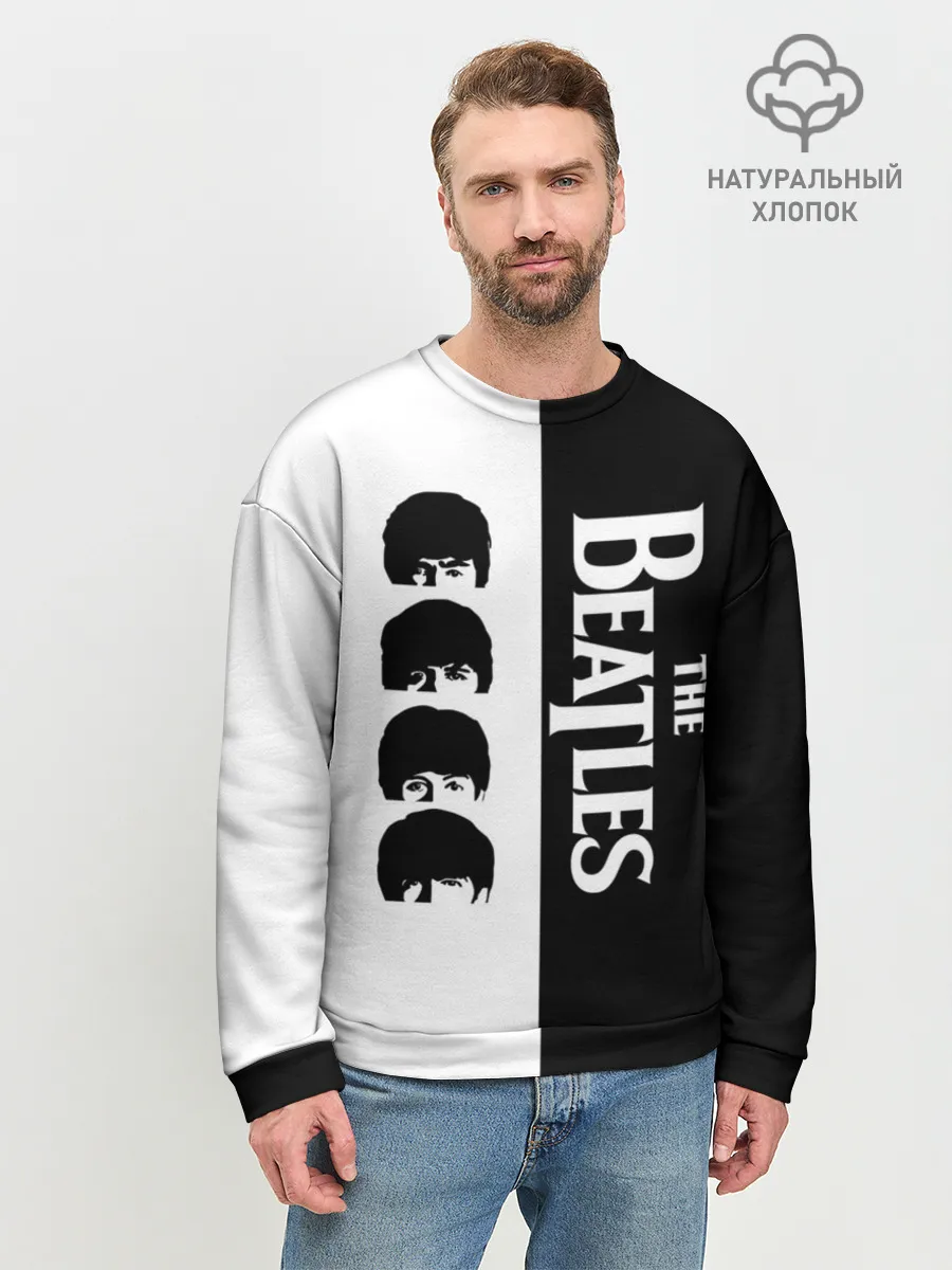 Мужской свитшот базовый / The Beatles черно - белый партер