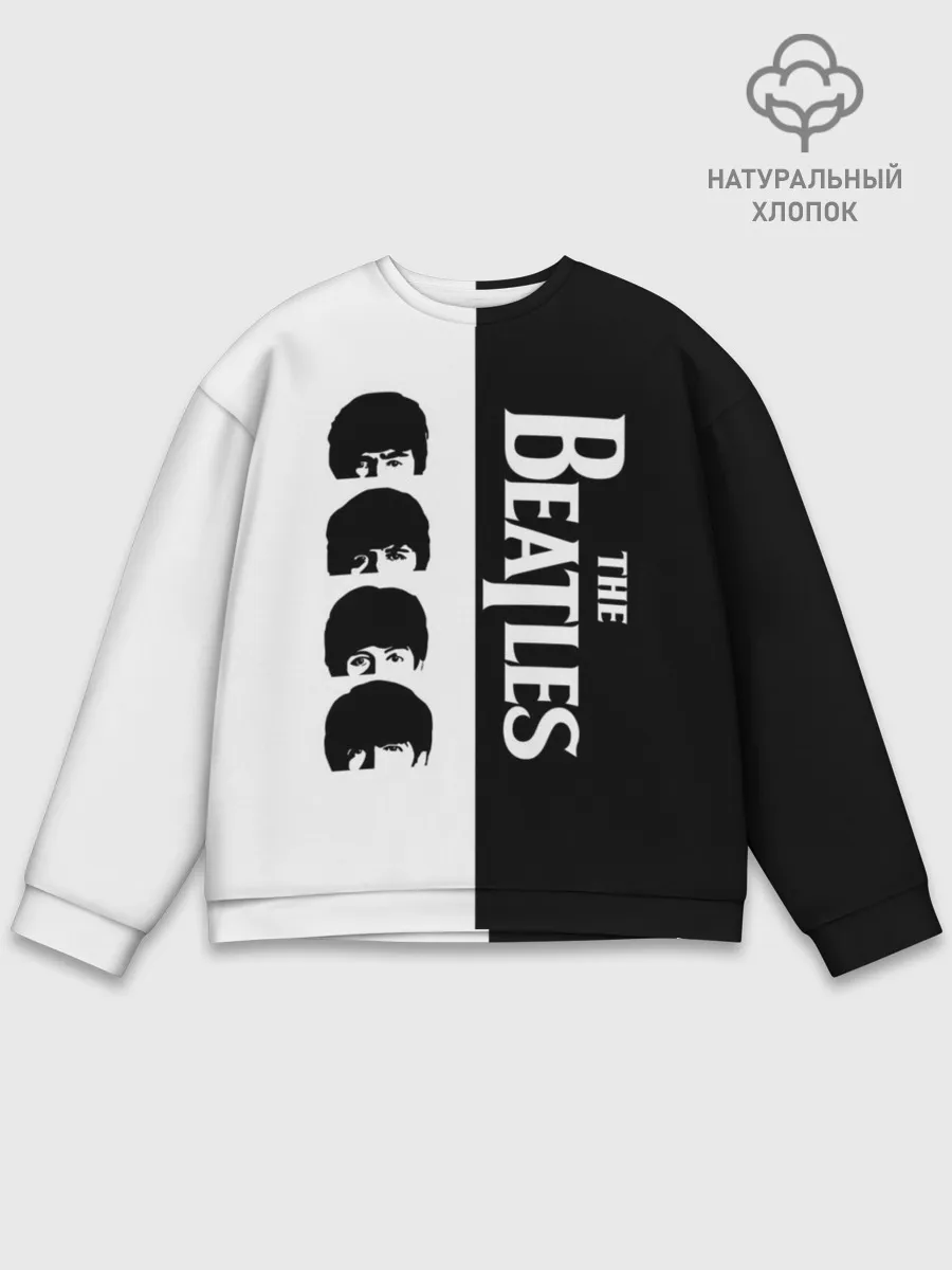 Мужской свитшот базовый / The Beatles черно - белый партер