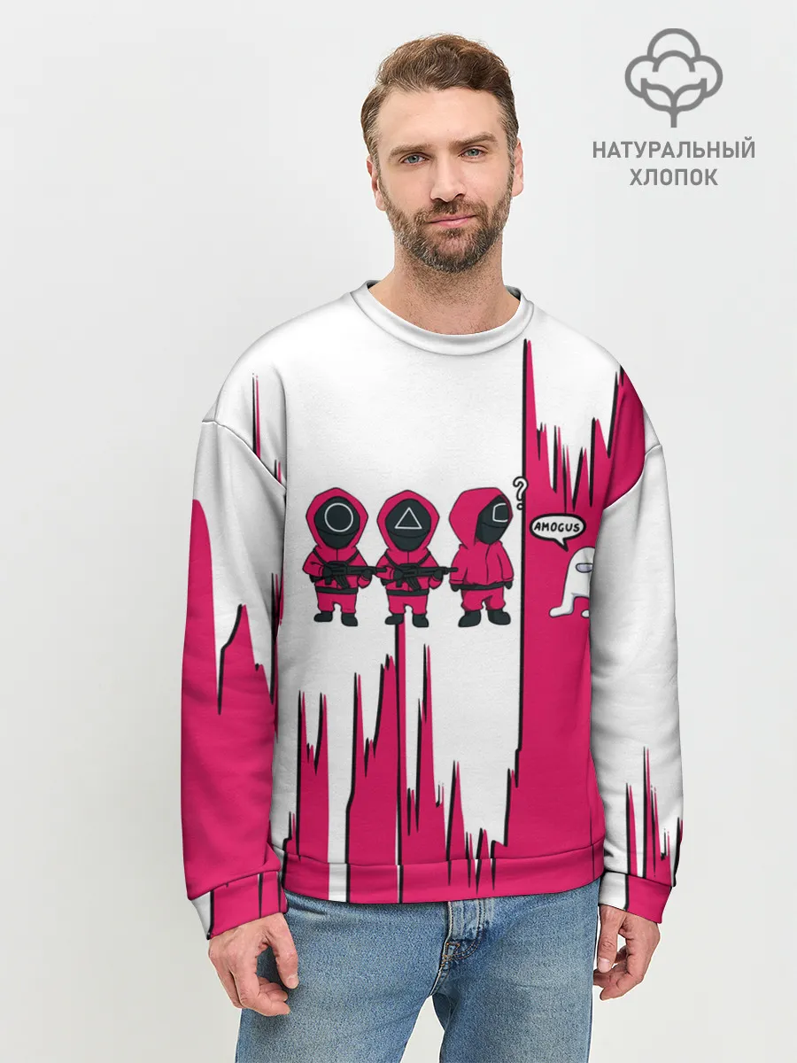 Мужской свитшот базовый / Squid Game | among us / Люди в масках,