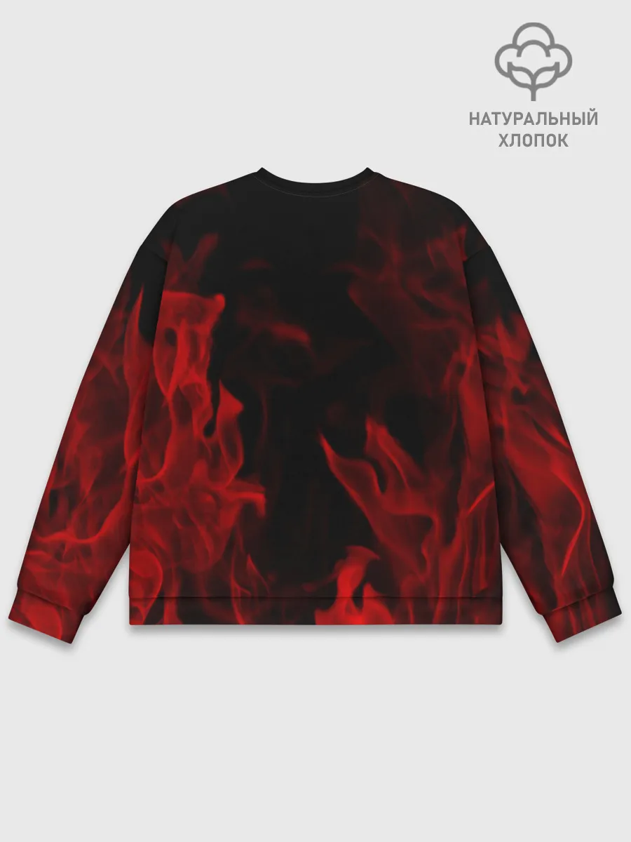 Мужской свитшот базовый / Клинок рассекающий демонов пламя.