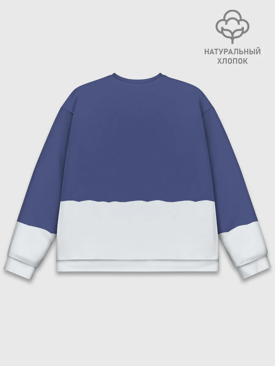 Мужской свитшот базовый / Санта в трубе с Оленем