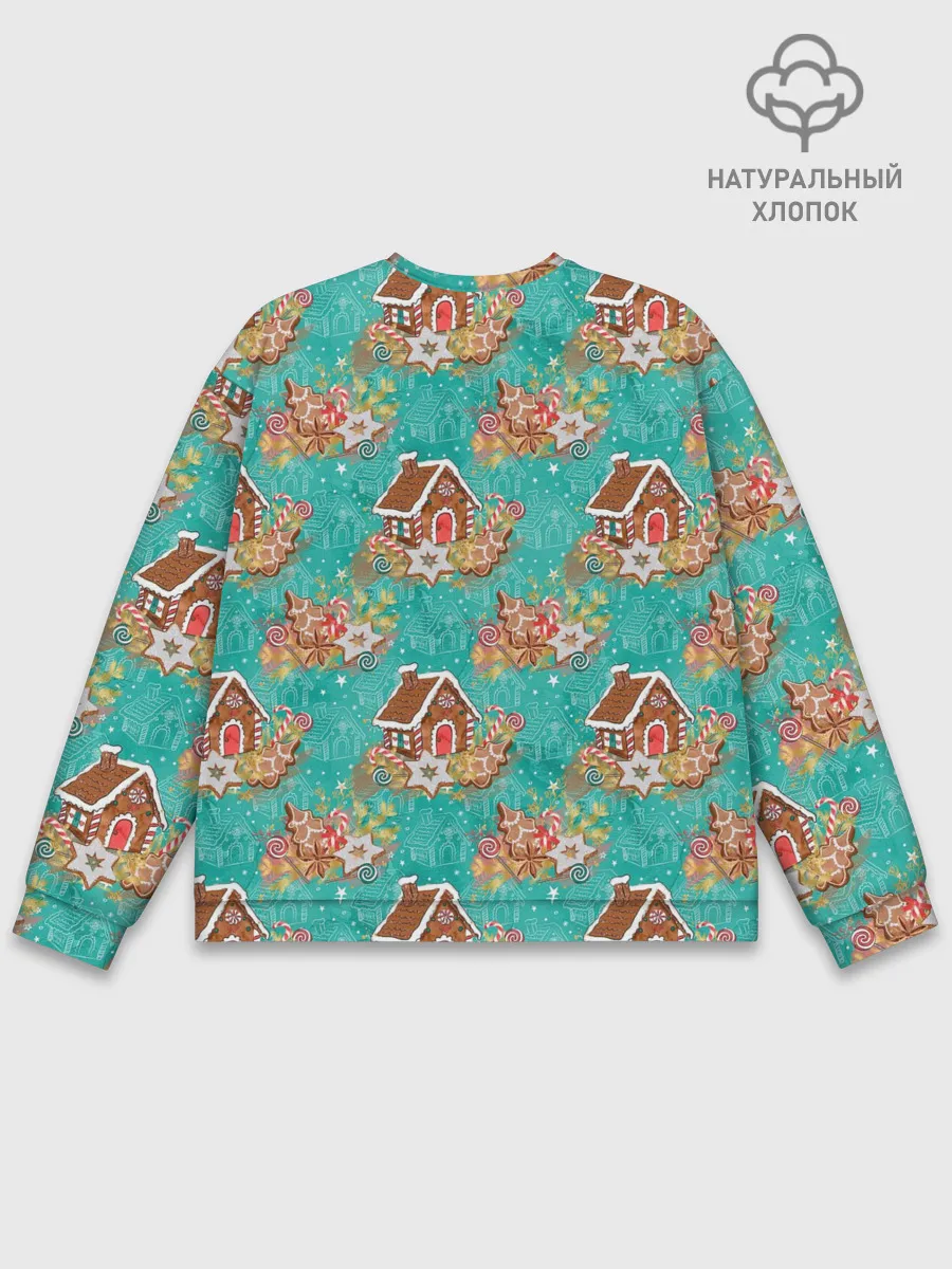 Мужской свитшот базовый / Рождественские пряники паттерн
