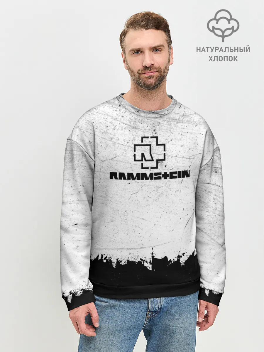 Мужской свитшот базовый / Рамштайн ЧБ Гранж | Rammstein Rock