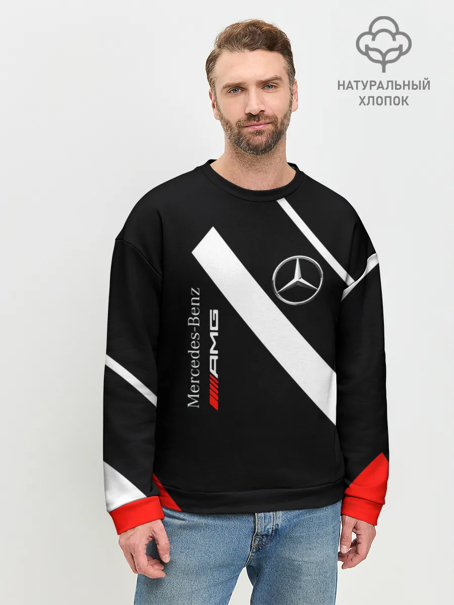 Мужской свитшот базовый / Mercedes-AMG | Мерседес-АМГ