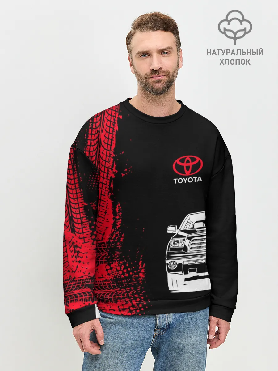 Мужской свитшот базовый / Тойота | Красные следы