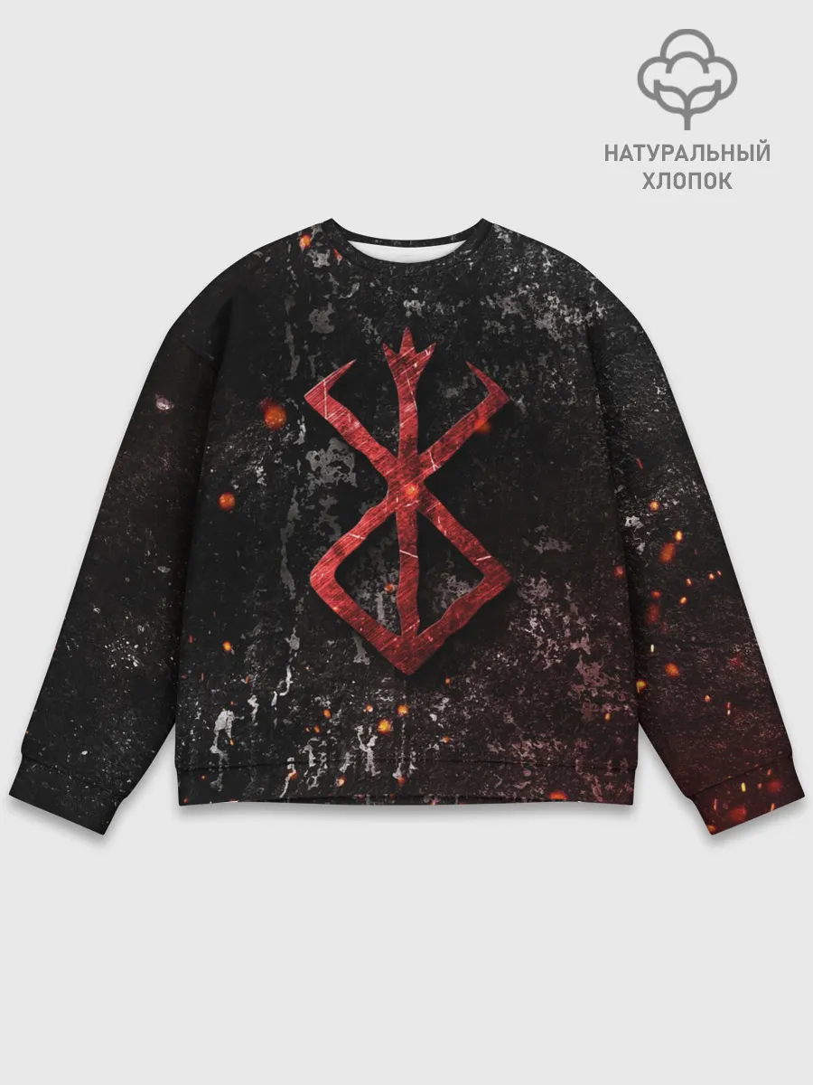 Мужской свитшот базовый / BERSERK LOGO GRUNGE RED