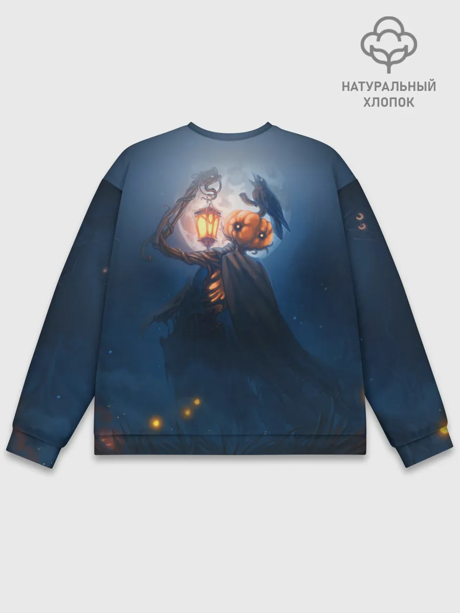 Мужской свитшот базовый / ТЫКВИННЫЙ МОНСТР В ТУМАНЕ / ХЕЛЛОУИН