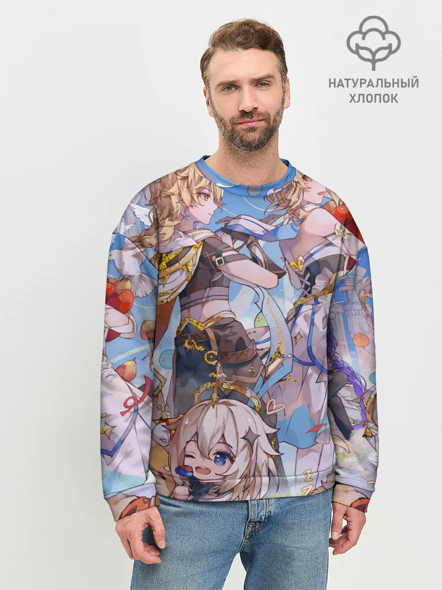 Мужской свитшот базовый / Genshin impact день рождение