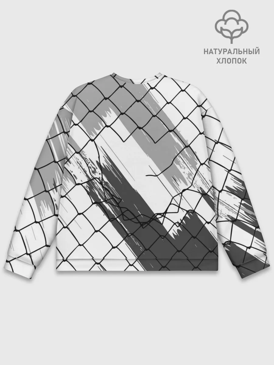 Мужской свитшот базовый / Чёрный клевер бык за решеткой.