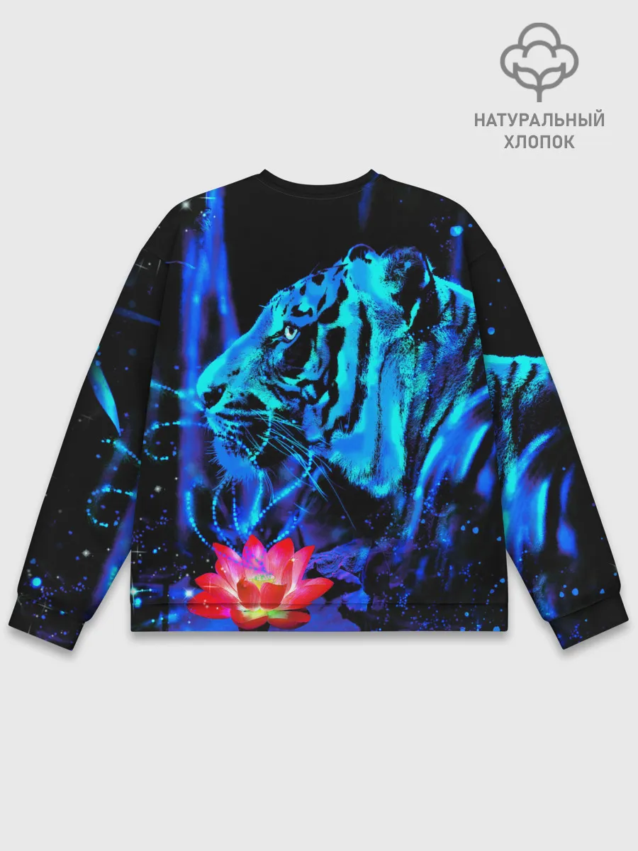 Мужской свитшот базовый / Синий водяной тигр