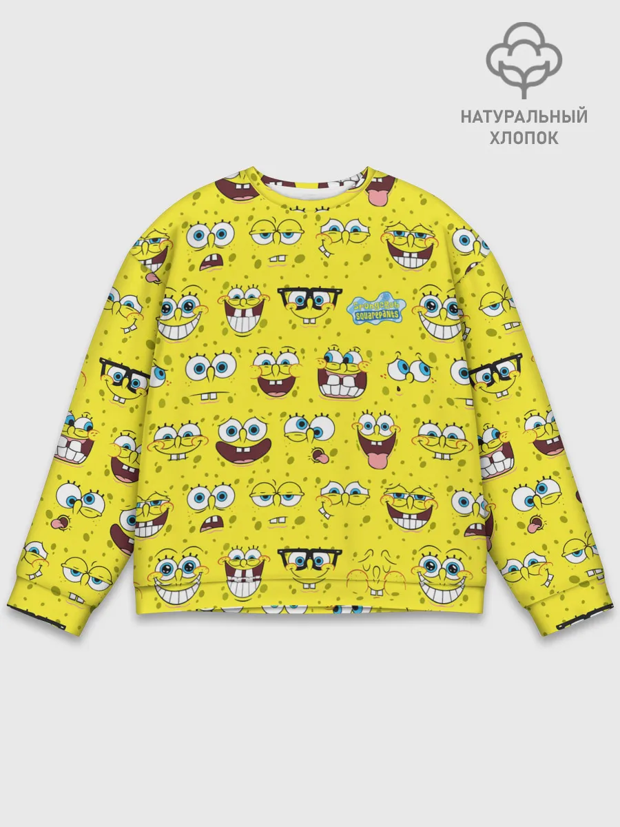 Мужской свитшот базовый / Губка Боб паттерн