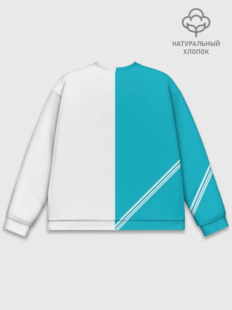 Мужской свитшот базовый / Годжо Сатору бирюзовый Магическая битва