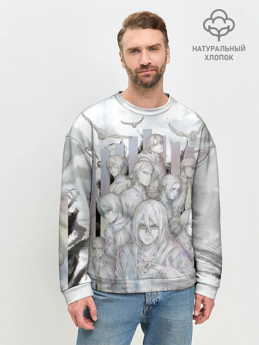 Мужской свитшот базовый / Эрен и Воины Парадиза