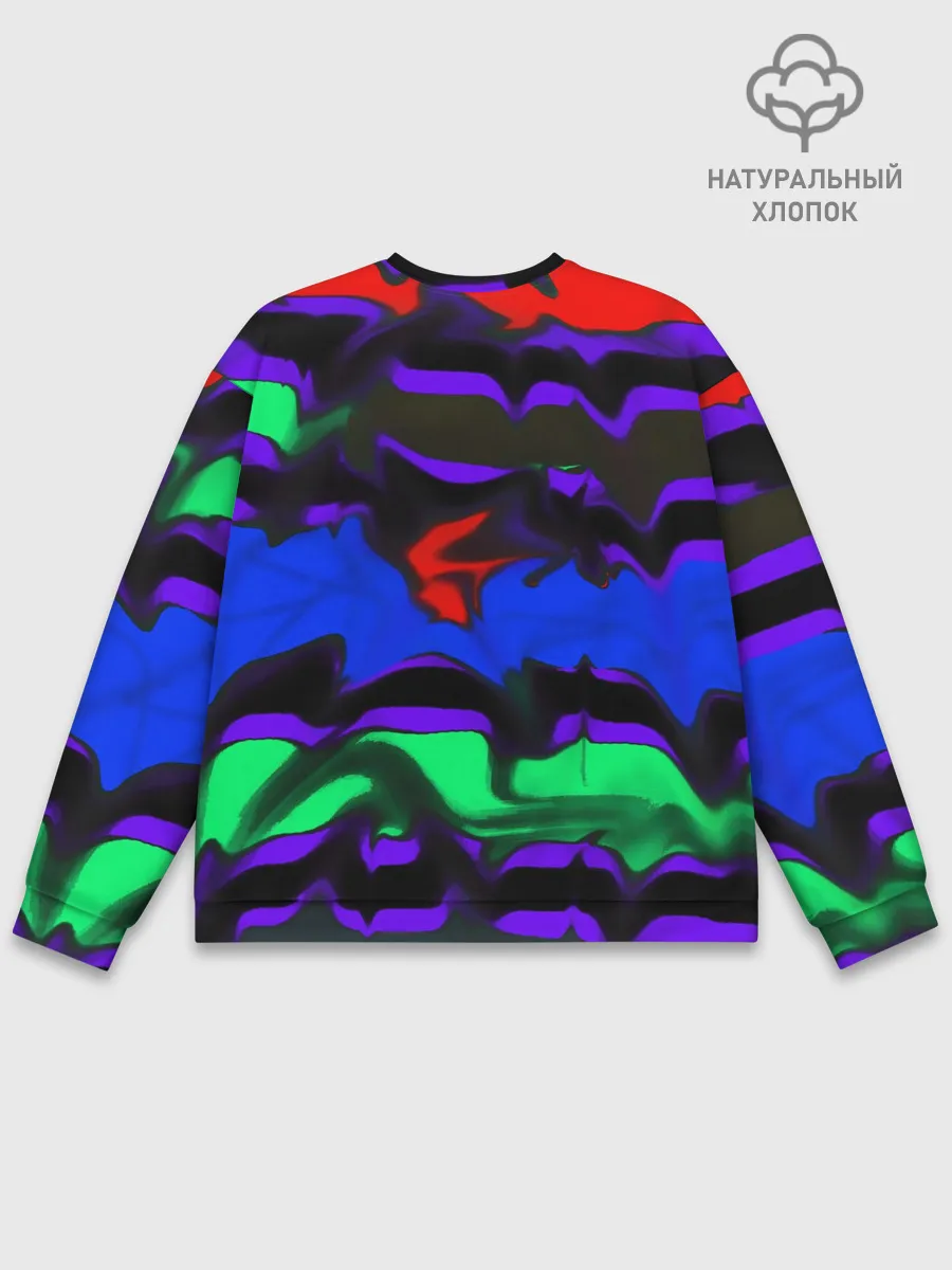 Мужской свитшот базовый / Абстрактный узор цветных оттенков