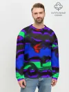 Мужской свитшот базовый / Абстрактный узор цветных оттенков