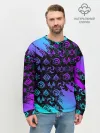 Мужской свитшот базовый / GENSHIN NEON PATTERN SYMBOL / НЕОН ЭМБЛЕМЫ