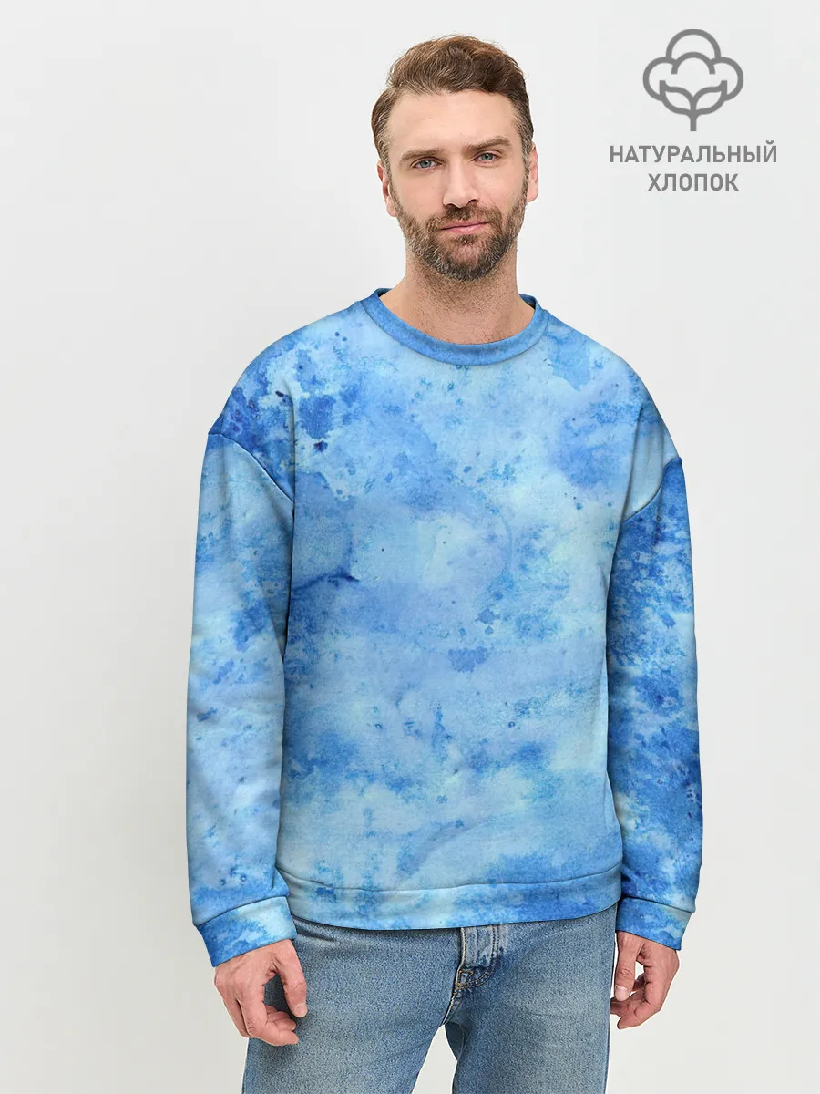 Мужской свитшот базовый / Красочная синева