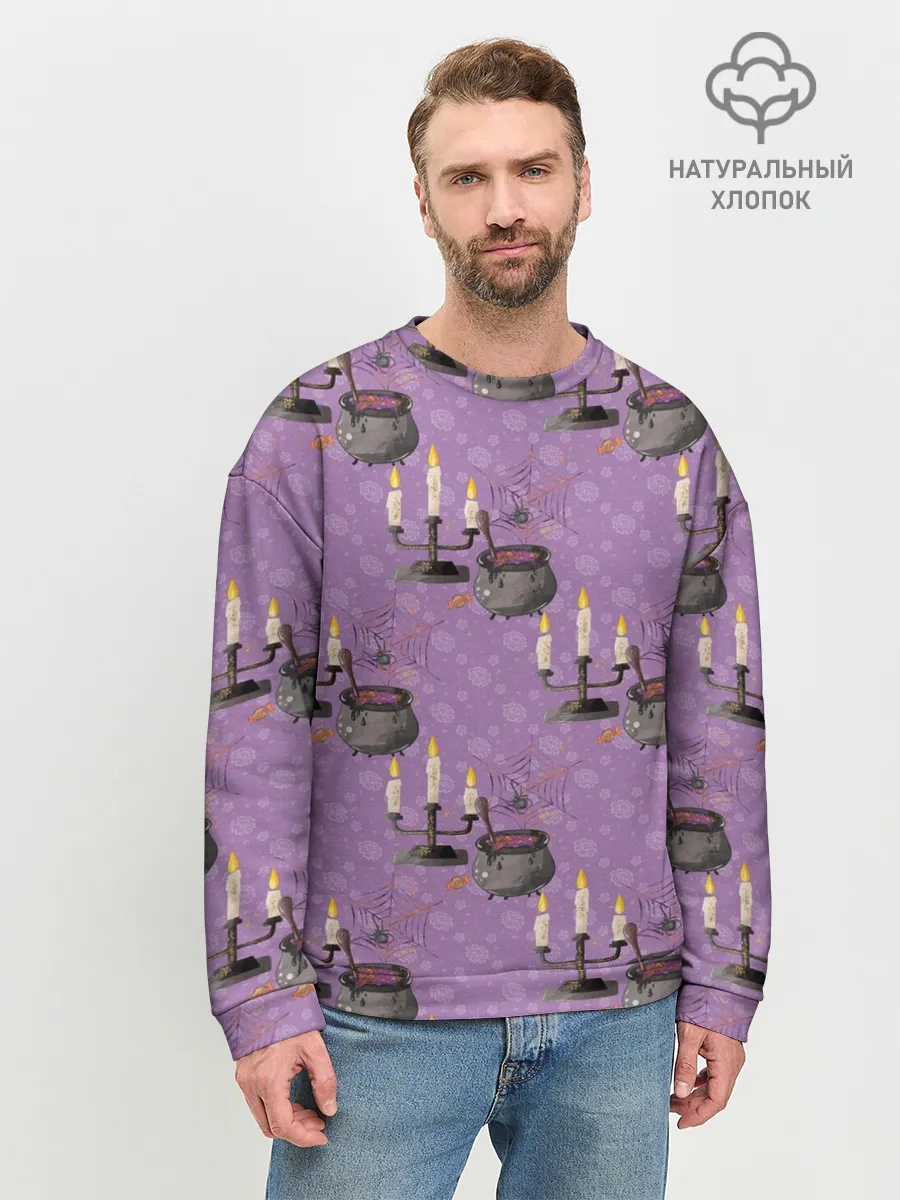 Мужской свитшот базовый / Хэллоуин Свечи