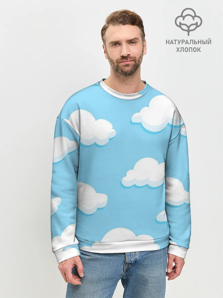 Мужской свитшот базовый / Белые облака