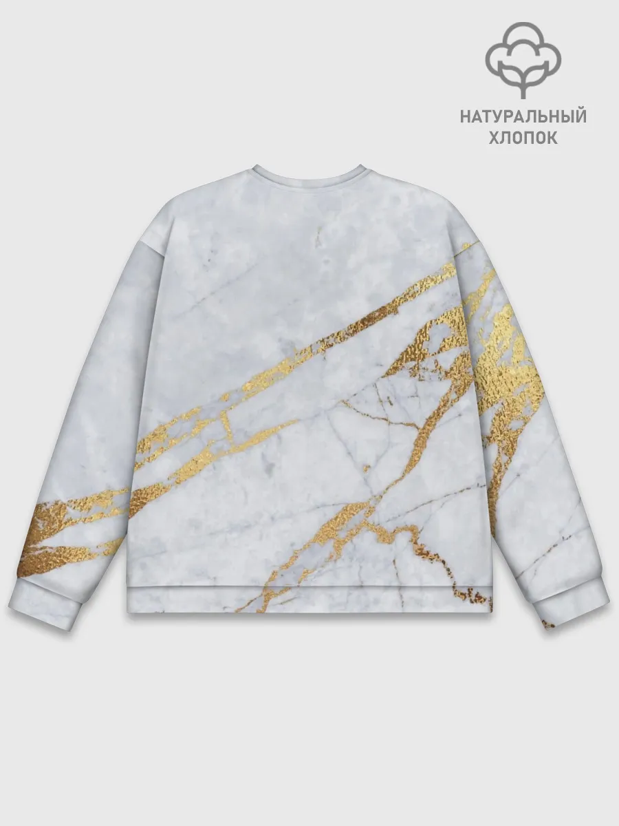 Мужской свитшот базовый / Золото на белом