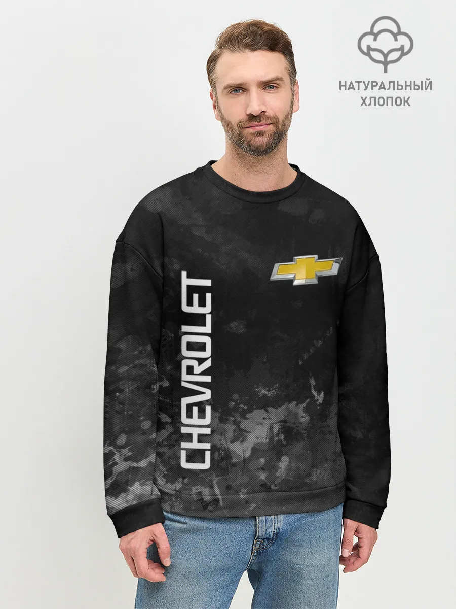 Мужской свитшот базовый / Chevrolet, gray