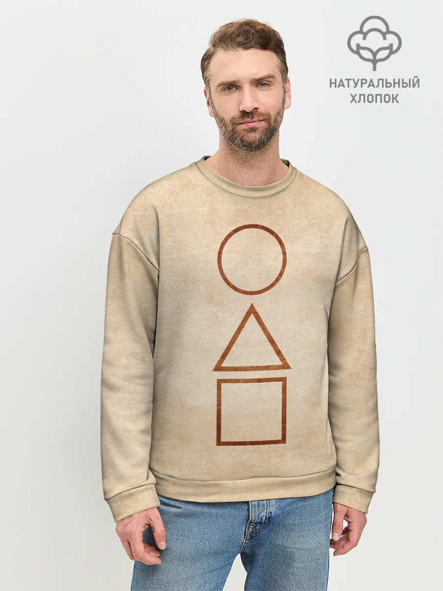 Мужской свитшот базовый / ИГРА В КАЛЬМАРА, ФИГУРЫ ИГРЫ