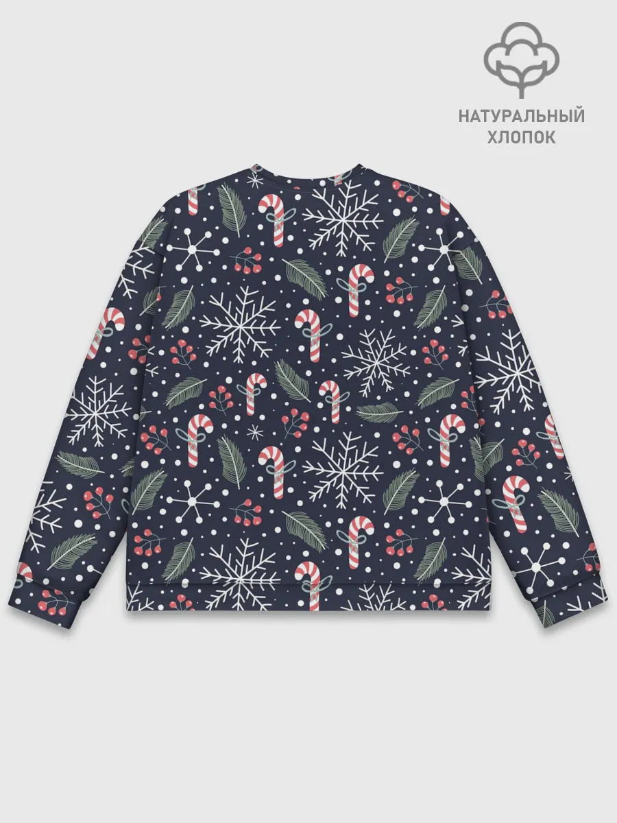 Мужской свитшот базовый / Паттерн с веточками