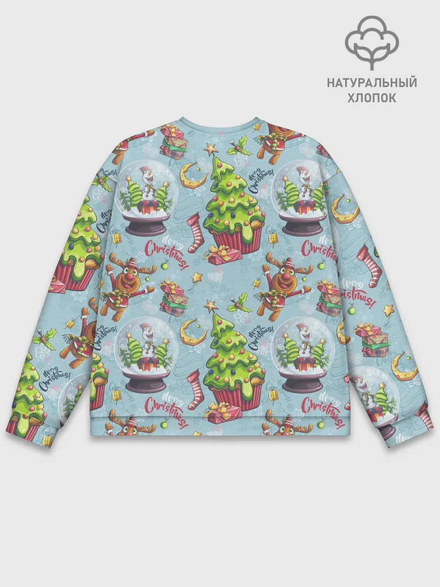 Мужской свитшот базовый / Merry Christmas Pattern