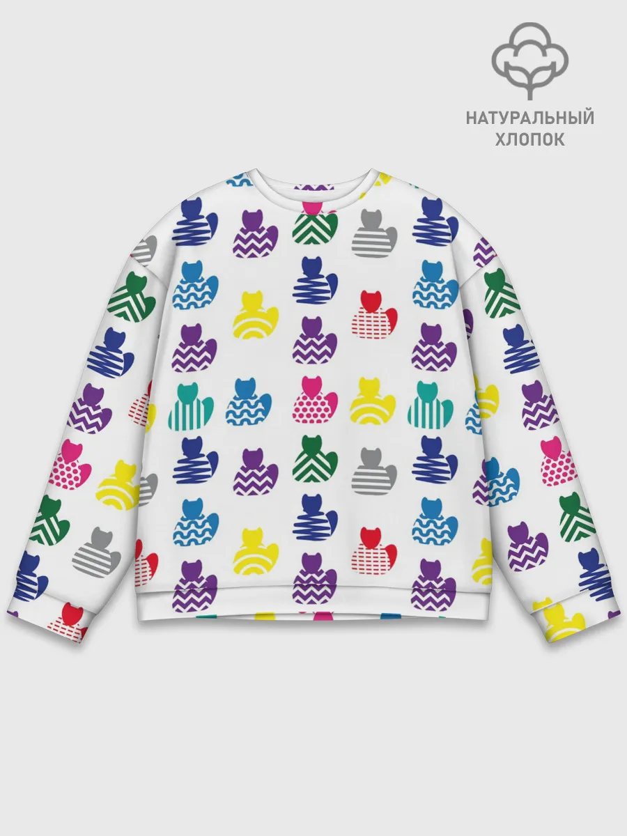 Мужской свитшот базовый / Узор из котов