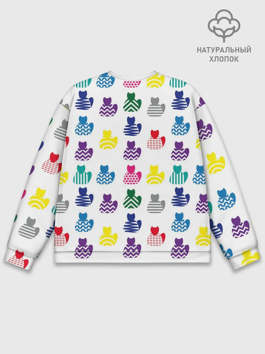 Мужской свитшот базовый / Узор из котов