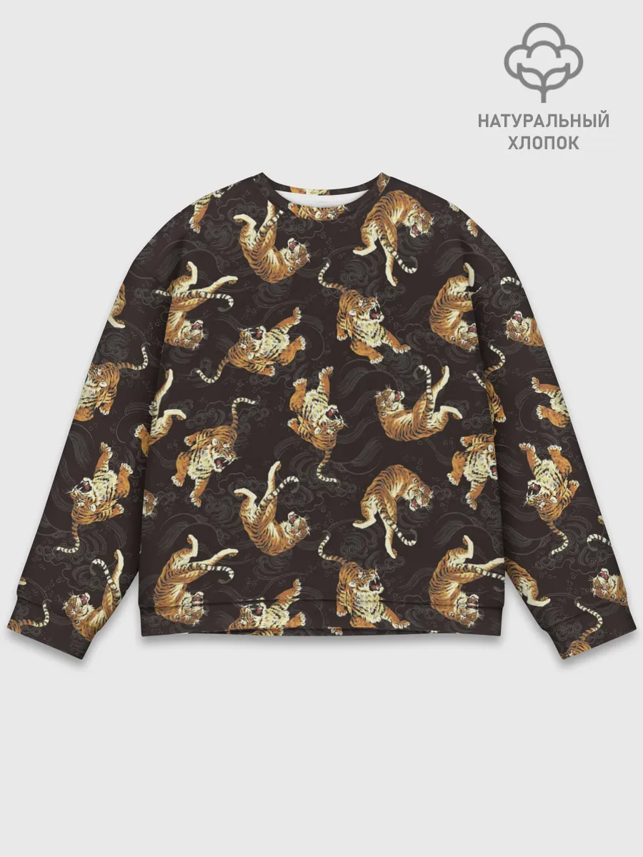 Мужской свитшот базовый / Паттерн Японский тигр