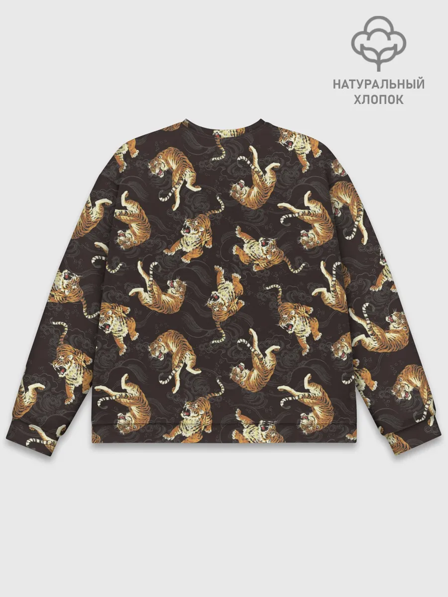 Мужской свитшот базовый / Паттерн Японский тигр