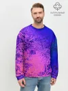 Мужской свитшот базовый / Абстрактный пурпурно-синий