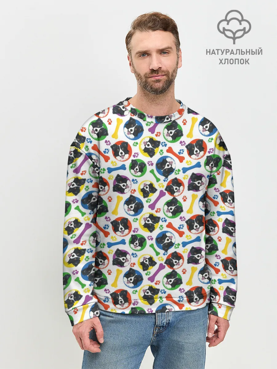 Мужской свитшот базовый / Бордер-Колли