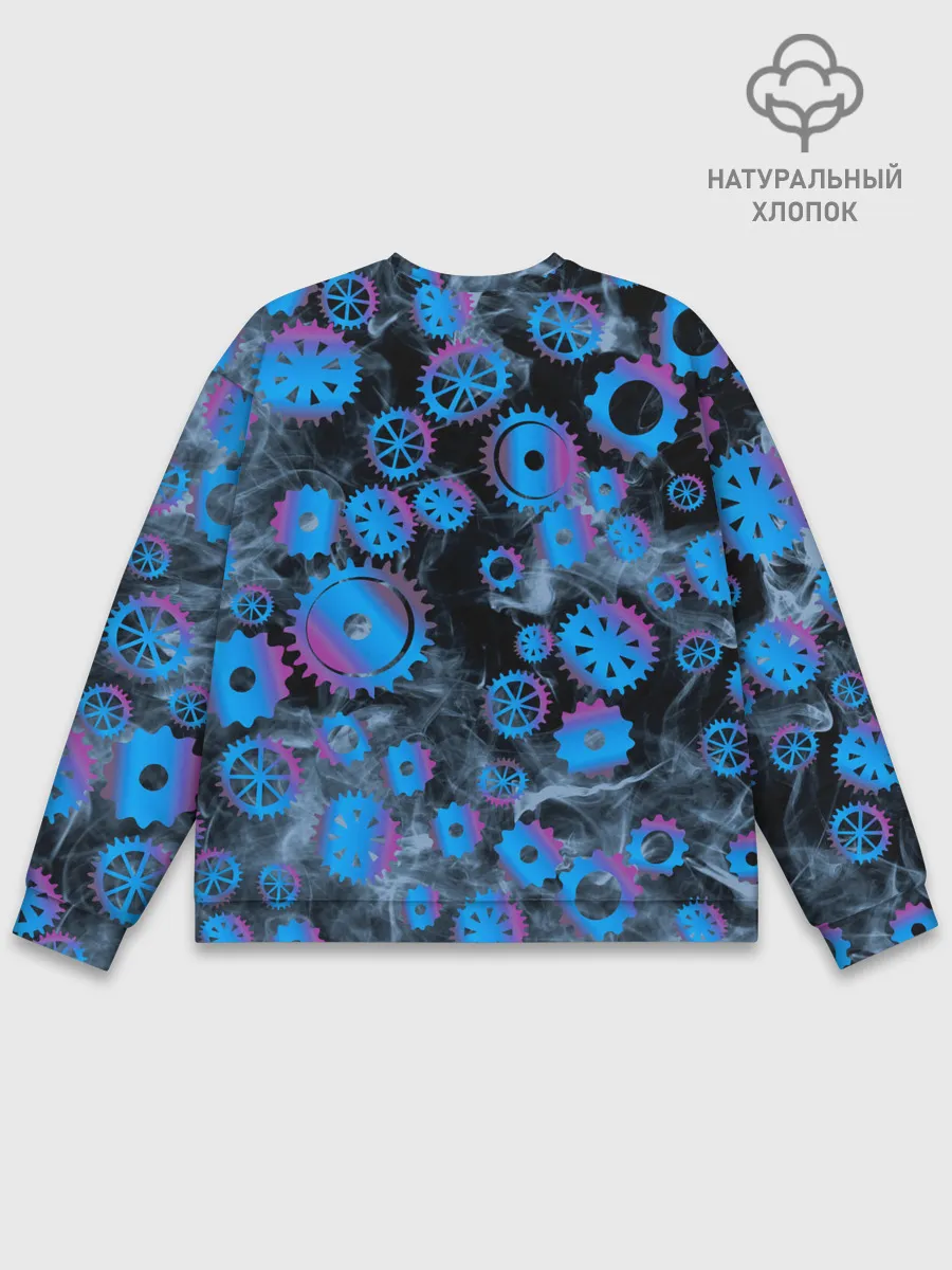 Мужской свитшот базовый / механизм и дым, стимпанк