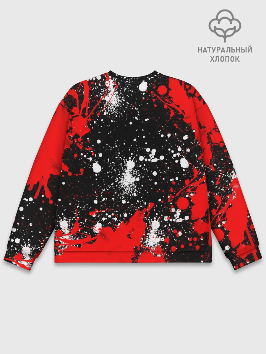 Мужской свитшот базовый / Free Fire: Брызги и капли красок.