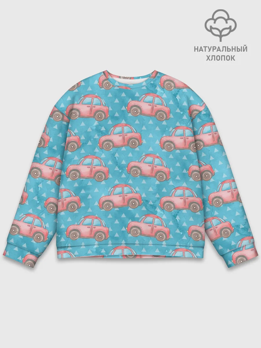 Мужской свитшот базовый / Машинки детский рисунок