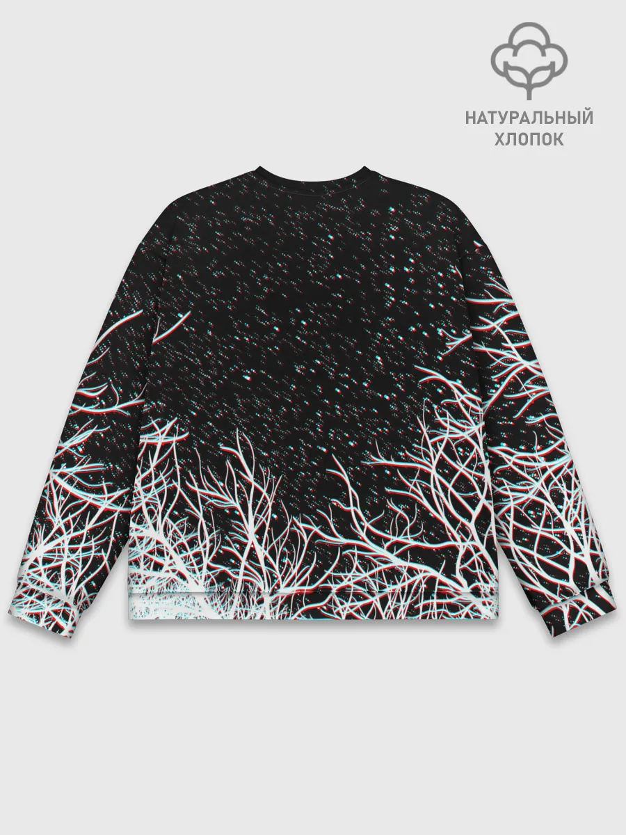 Мужской свитшот базовый / СИРЕНОГОЛОВЫЙ ГЛИТЧ ЛЕС, КОСМОС