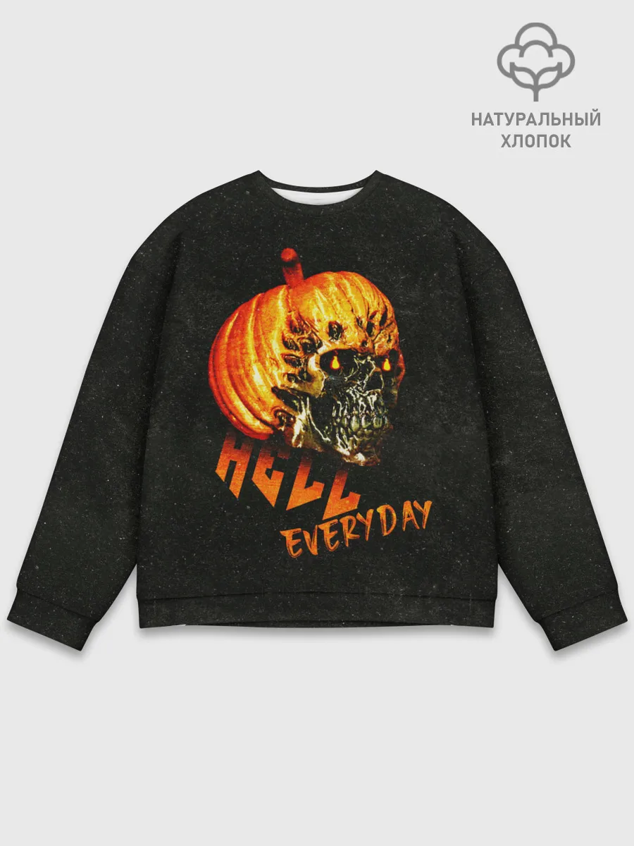 Мужской свитшот базовый / Helloween / череп тыква/ scull pumkin