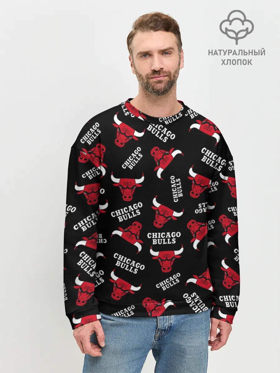 Мужской свитшот базовый / CHICAGO BULLS БЫКИ УЗОР