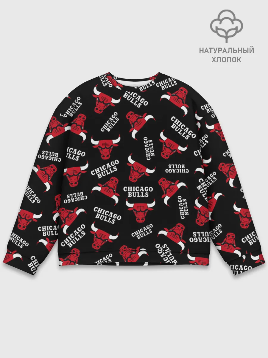 Мужской свитшот базовый / CHICAGO BULLS БЫКИ УЗОР