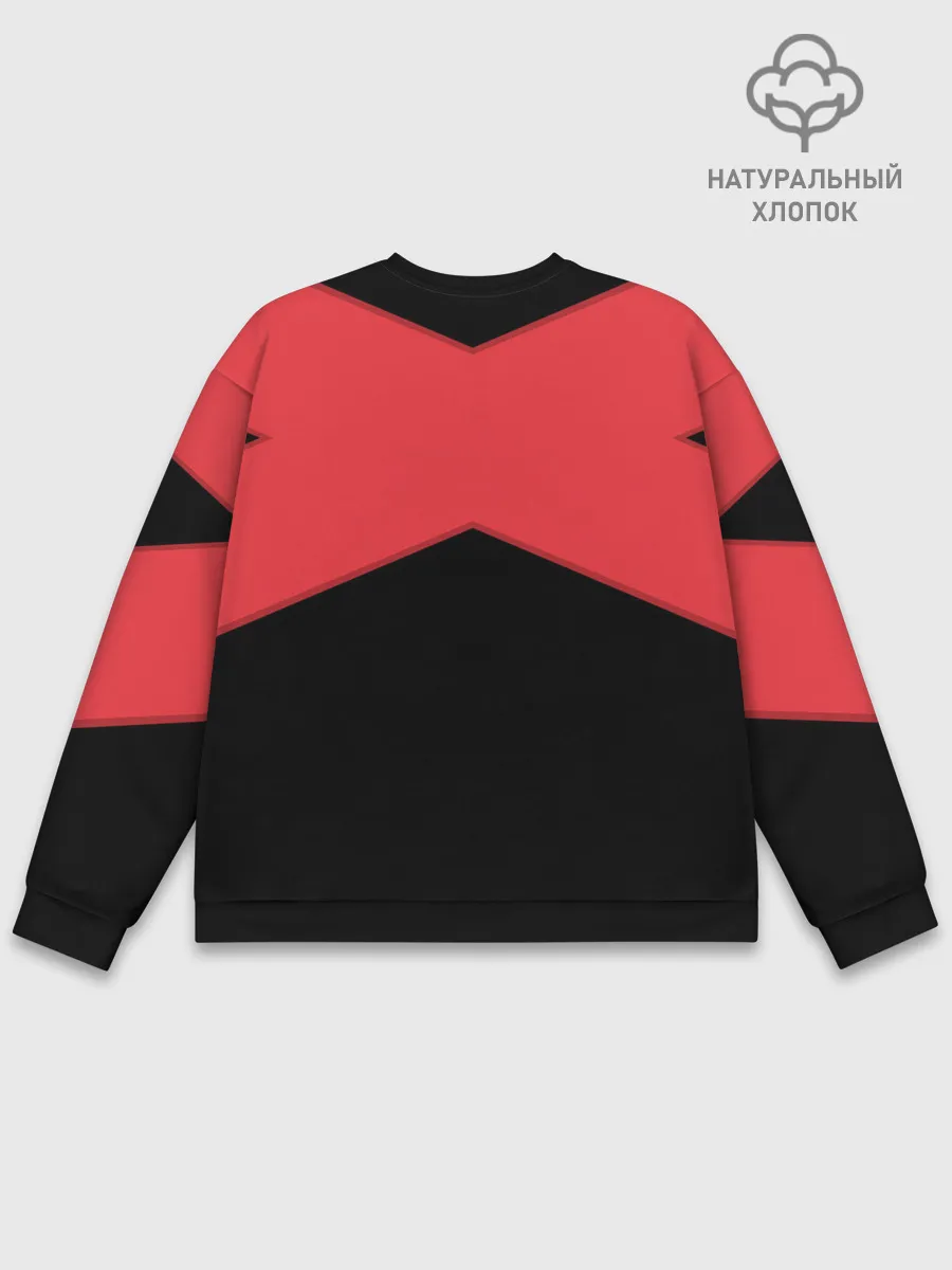 Мужской свитшот базовый / ГЕОМЕТРИЯ МИНИМАЛИЗМ | КРАСНЫЕ ПОЛОСЫ