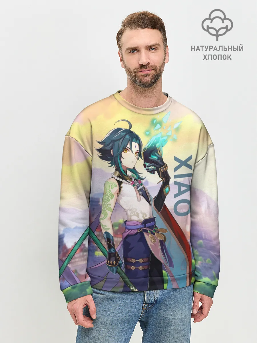 Мужской свитшот базовый / Xiao, Genshin Impact