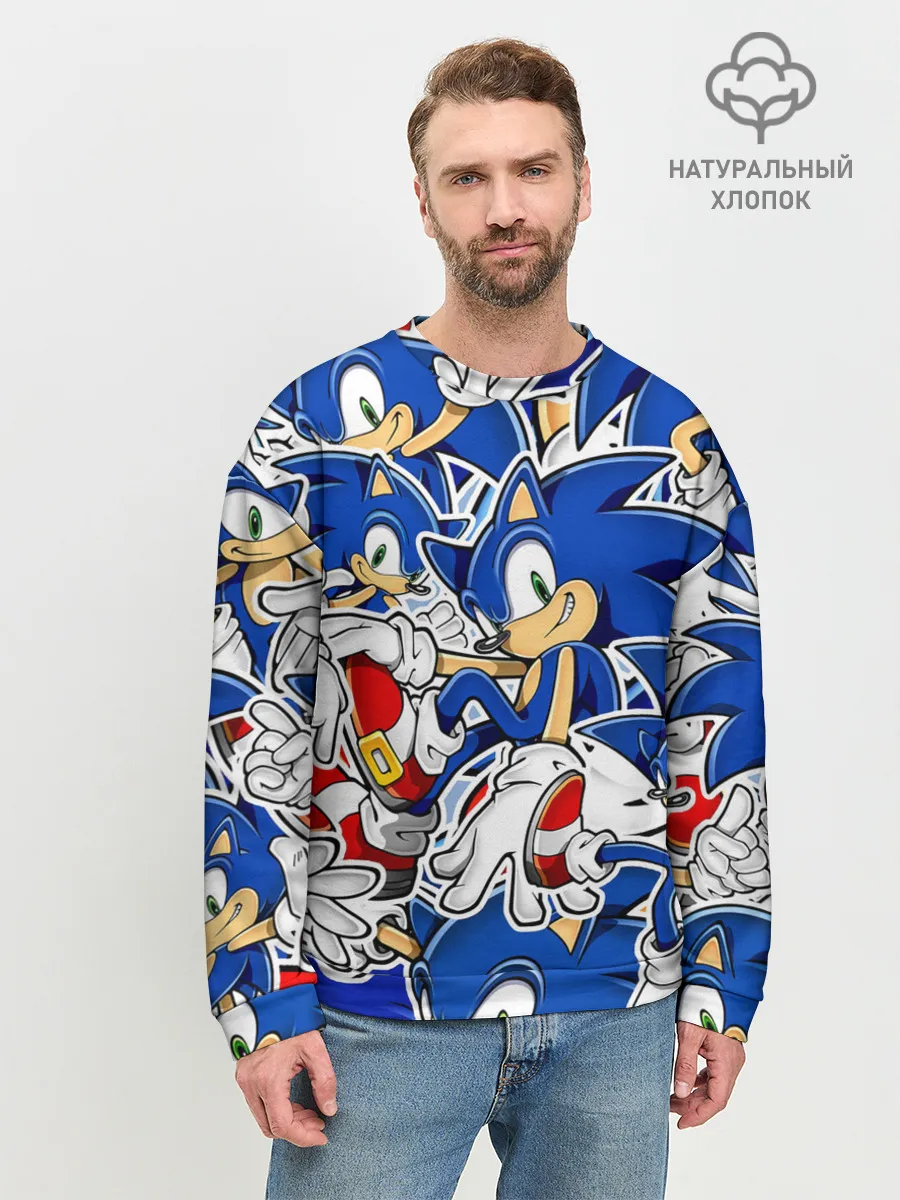 Мужской свитшот базовый / SONIC ПАТТЕРН / СОНИК