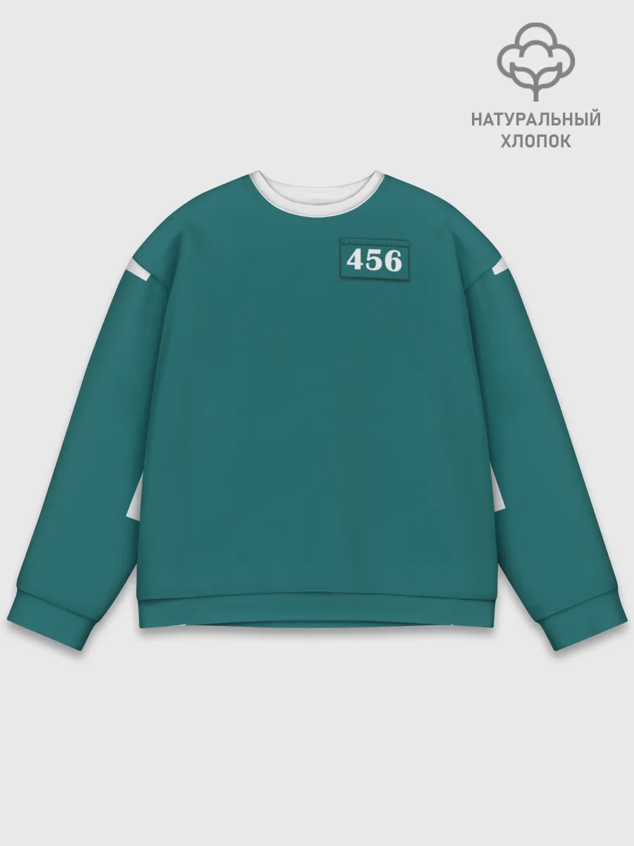 Мужской свитшот базовый / Как в игре в кальмара. Куртка бирюзовая