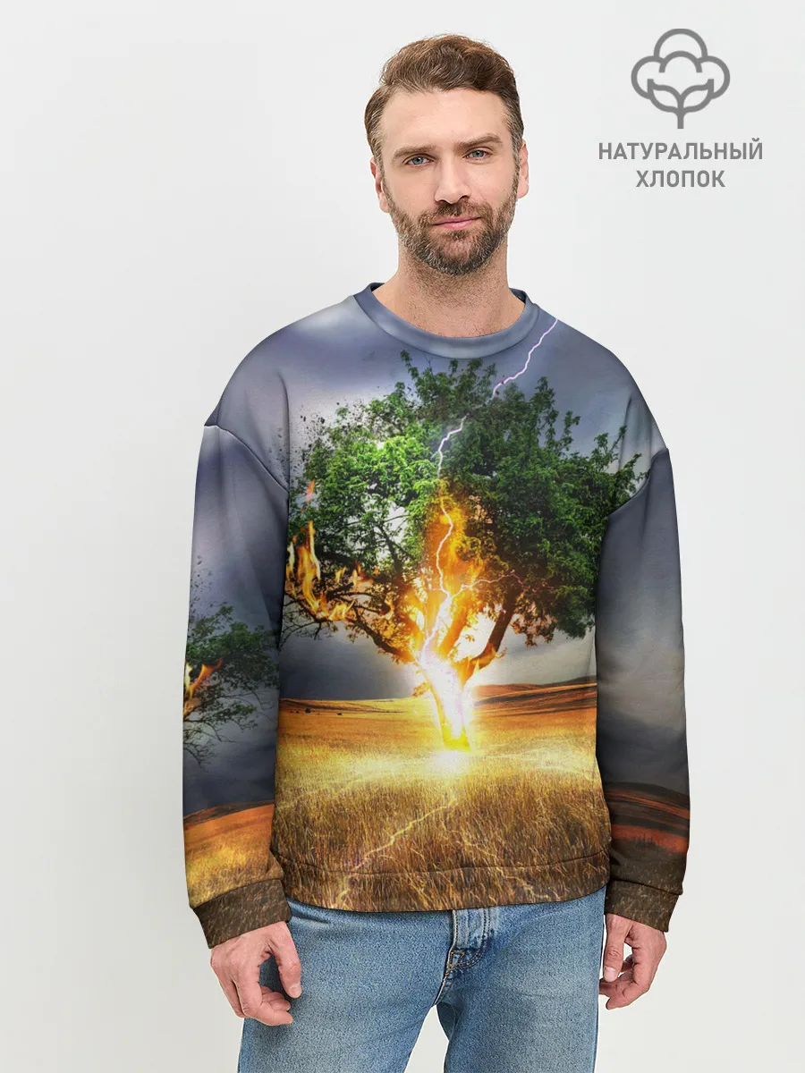 Мужской свитшот базовый / Удар молнией