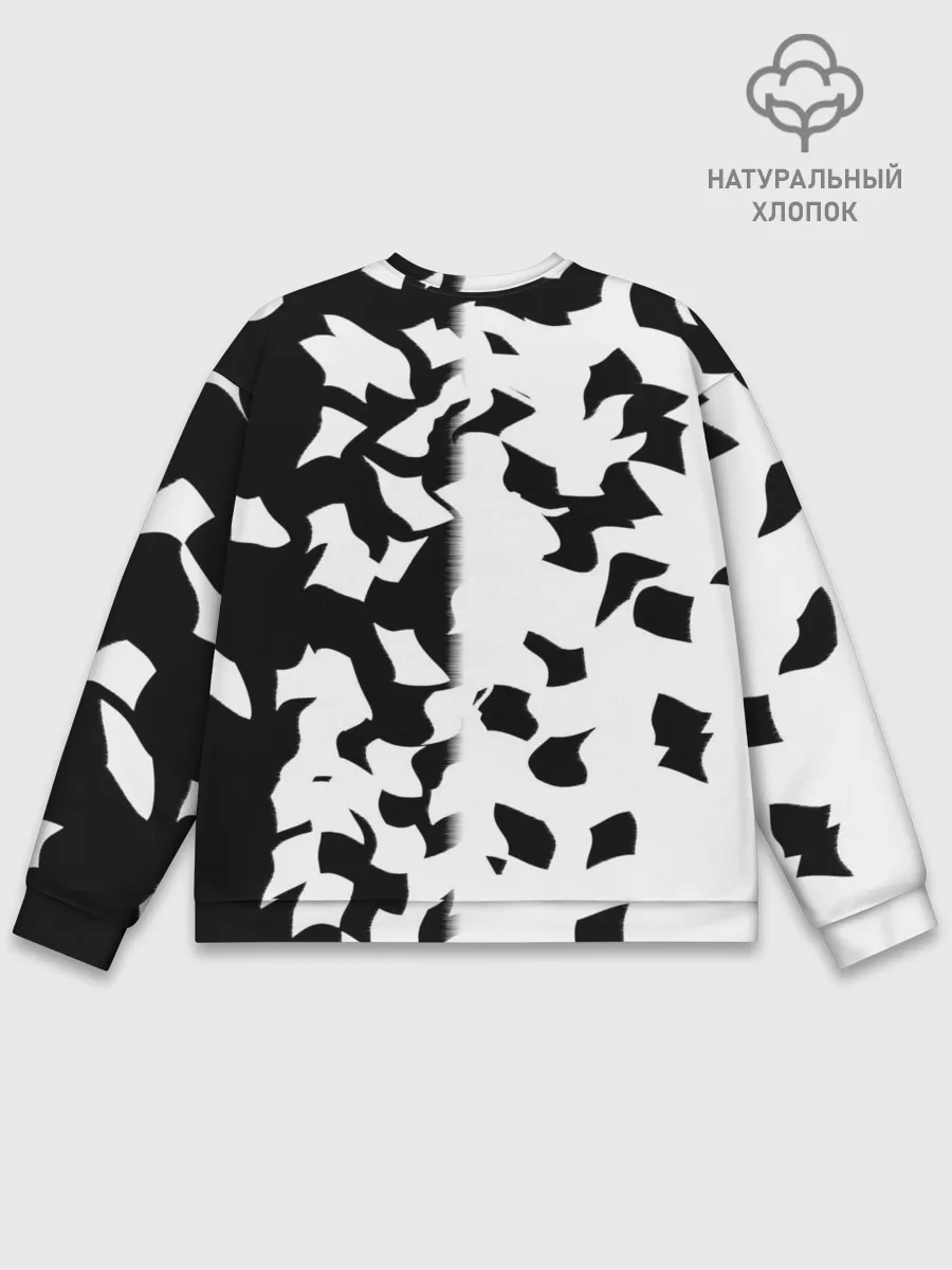 Мужской свитшот базовый / черно-белый камуфляж