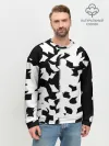 Мужской свитшот базовый / черно-белый камуфляж