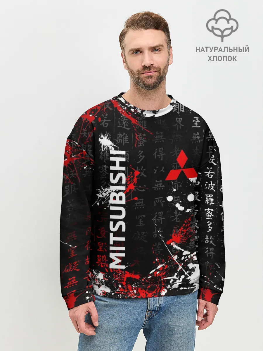 Мужской свитшот базовый / Японские символы | Митсубиси
